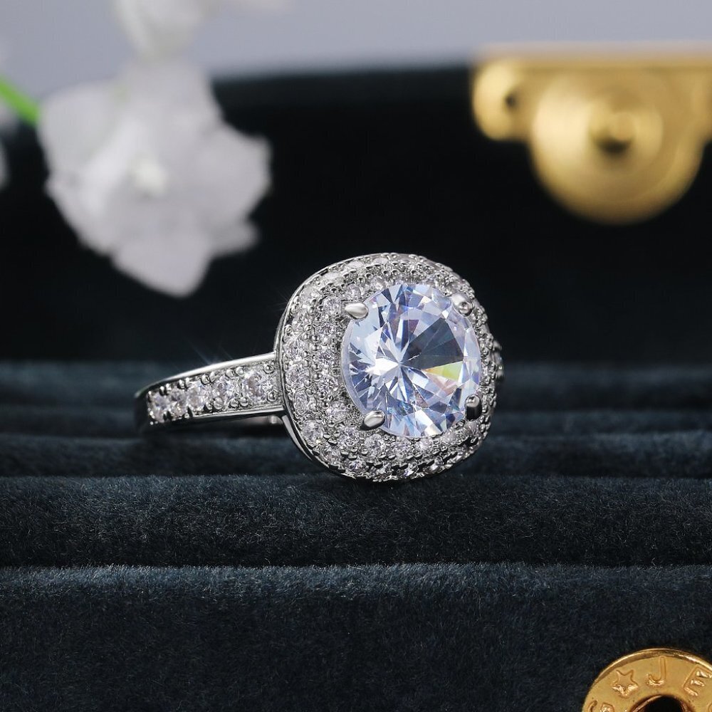 😍Dainty Beautiful Classic Silver Plated Wedding/Engagement Ring for Women, L014 - Picture 4 of 9